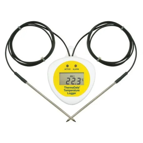ThermaData TD2F Data-Logger - LCD with Two External Fixed Sensors